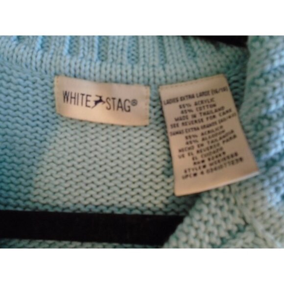 White Stag Women's Light Blue Knit Sweater XL (16/18) Collar - Picture 4 of 5